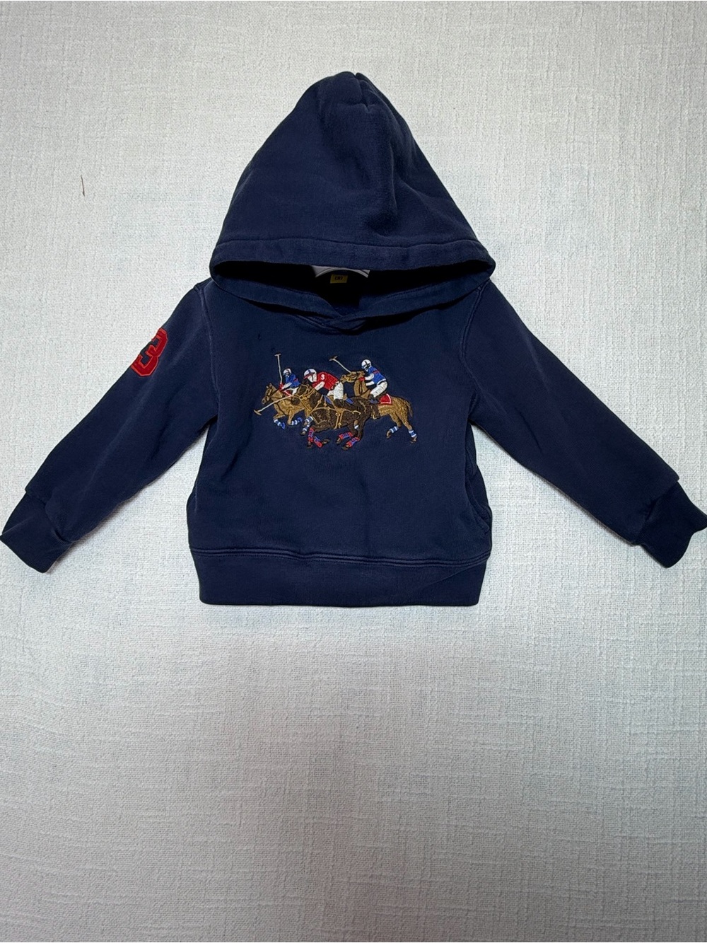 Kids Ralph Lauren Navy Polo-Style Hoodie with Polo Player Embroidery